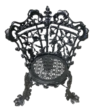 Antique Garden Chair Cast Iron in the Morning Glory Pattern