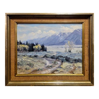 Bill Edward Freeman -Desert Mountain Landscape-Impressionist Oil Painting For Sale