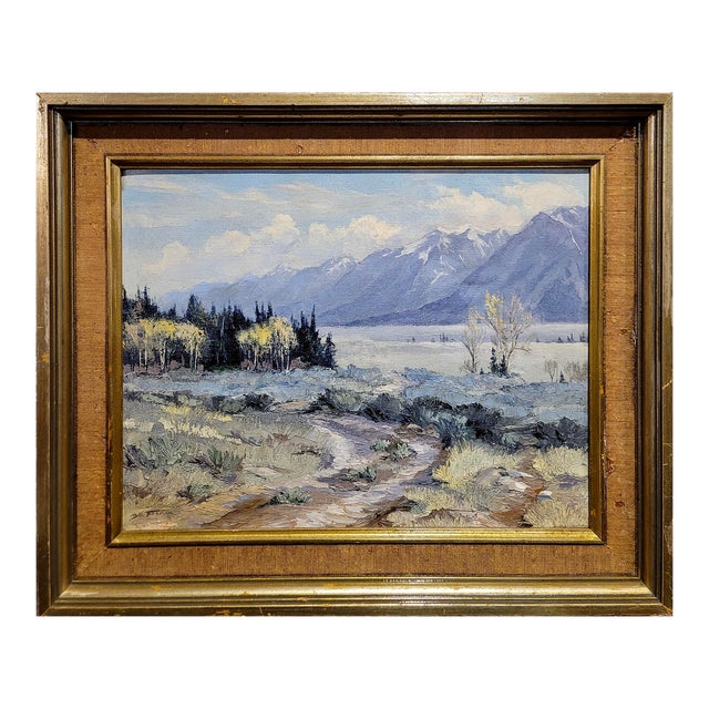 Bill Edward Freeman -Desert Mountain Landscape-Impressionist Oil Painting For Sale