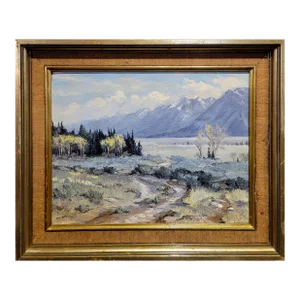 Bill Edward Freeman -Desert Mountain Landscape-Impressionist Oil Painting