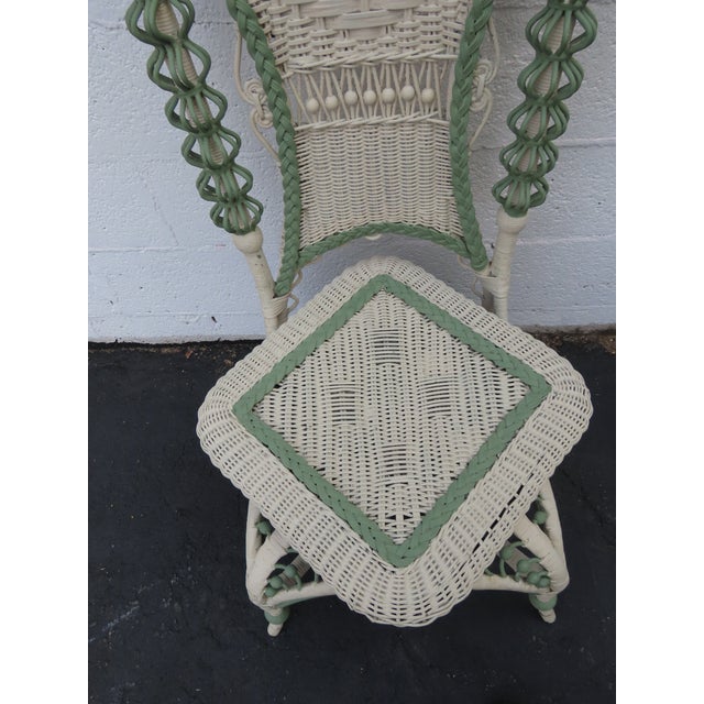 Victorian Woven Wicker Side Accent Chair 6590 For Sale - Image 12 of 17