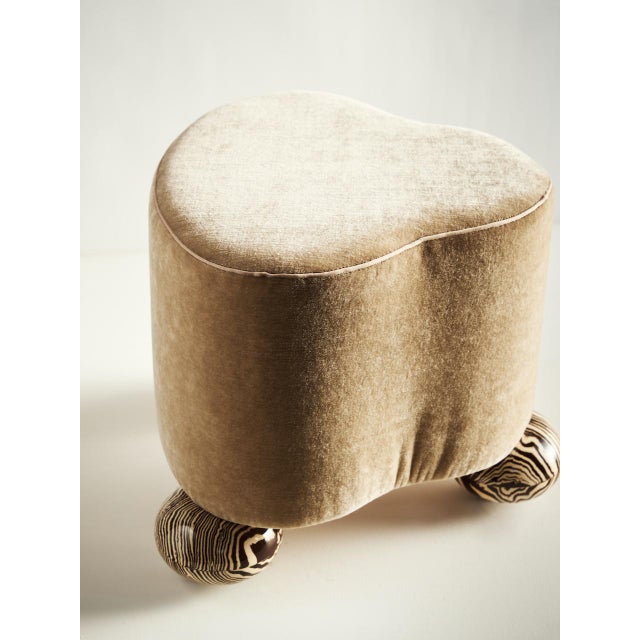 Wool and Ceramic Cirrus Ottoman by Henry Holland Studio For Sale - Image 4 of 6