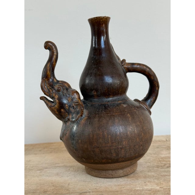 Early 20th Century Figural Elephant Stoneware Vessel For Sale - Image 5 of 10