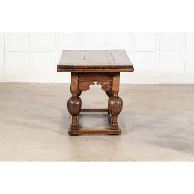 17th Century English Oak Draw-Leaf Refectory Table, 1680 For Sale - Image 10 of 18