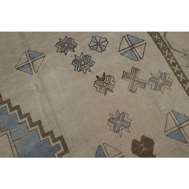 Mid 20th Century Vintage Cream Blue Oversize Rug - 13' x 15' For Sale - Image 5 of 9