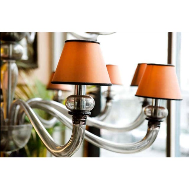 This stunning large vintage Murano glass chandelier by De Majo was sourced from the Ambassador Hotel Paris. Handblown they...