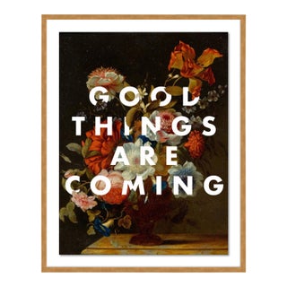 Good Things Are Coming by Lara Fowler in Gold Framed Paper, Large Art Print For Sale