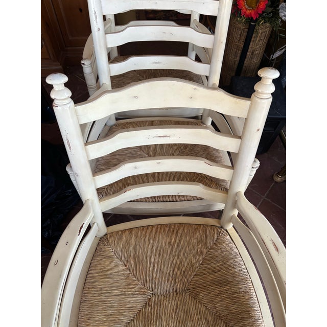 1990s Set of 4 Ladder Back French Country Roller Chairs For Sale In Kansas City - Image 6 of 11