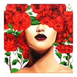 Red Roses 1 - Original Sally K Figurative Original Artwork by Sally K