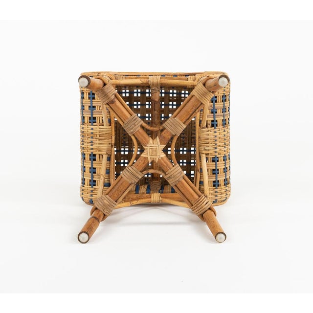 Mid-Century Rattan and Bamboo Stool, 1960s For Sale - Image 15 of 17