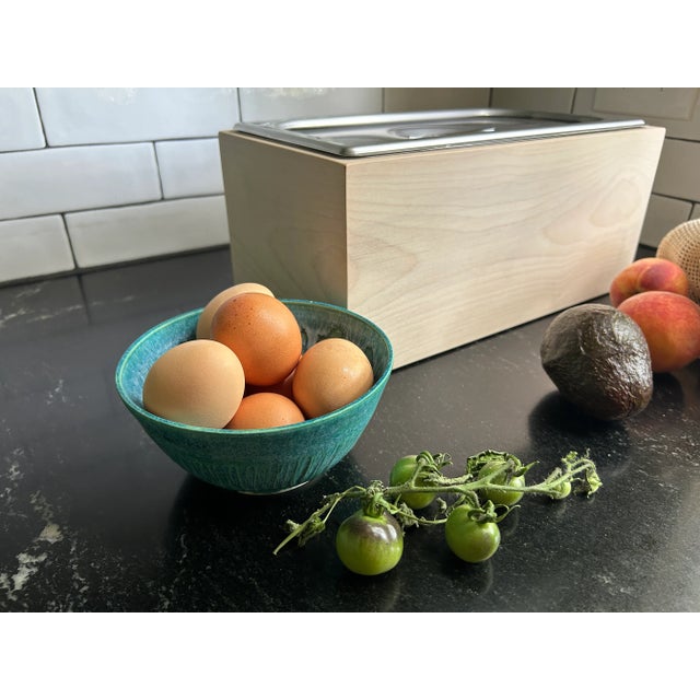 Countertop Compost Bin - Noaway© in Magnolia Wood and Stainless Steel For Sale - Image 4 of 9