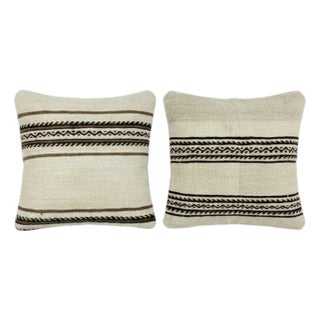 Turkish Oushak Kilim Pillow Cover 20'' X 20'' - Set of Two For Sale