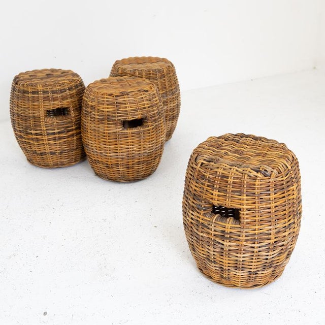 Rattan Ottoman from Gervasoni, 1990s For Sale - Image 10 of 10