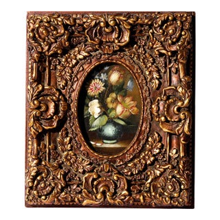 Mid 20th Century Vintage Floral Art Print, Framed For Sale