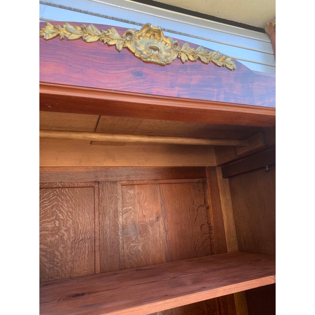Empire Walnut and Mahogany Single-Door Bookcase, 1880s For Sale - Image 11 of 18