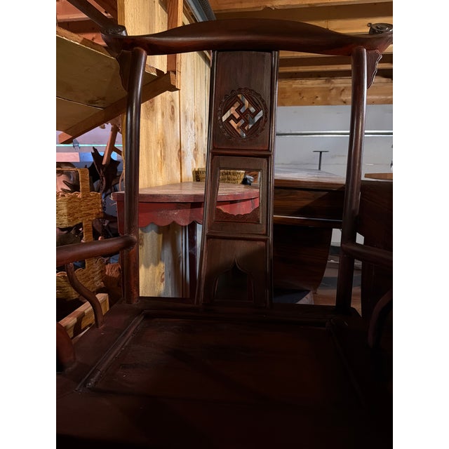 Brown 19th Century Chinese Scholars Arm Chair Mahogany For Sale - Image 8 of 9