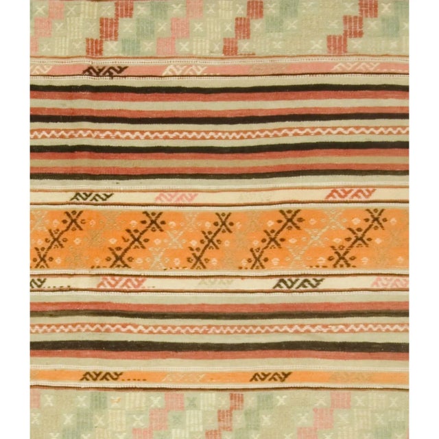 Orange Vintage Turkish Kilim 9'5 X 5'4 For Sale - Image 8 of 8