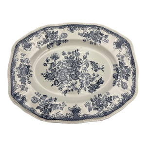 Vintage Blue Staffordshire Kensington Balmoral Ironstone 12 "Platter