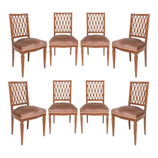 Set of Eight Continental Dining Chairs in the Neoclassic Manner For Sale