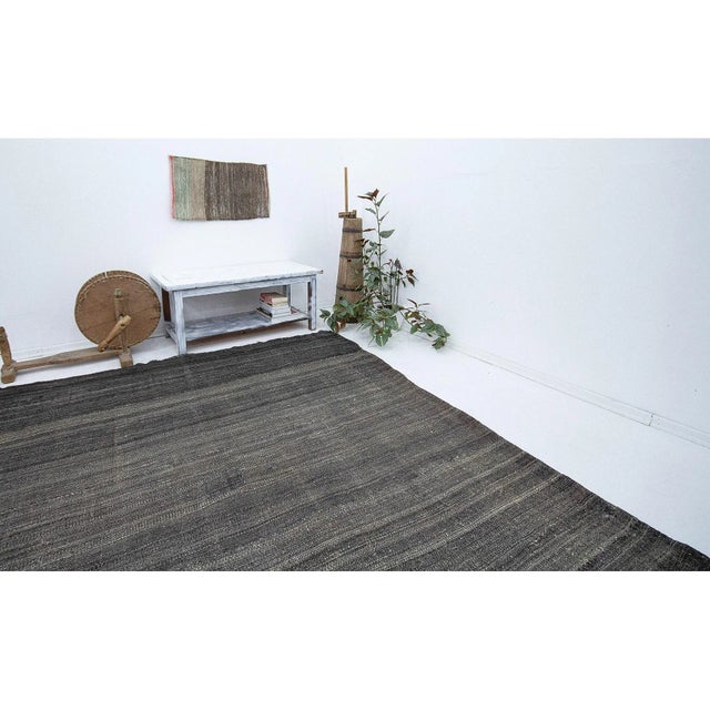 Vintage Giant Gray Turkish Kilim Rug For Sale In Los Angeles - Image 6 of 7