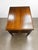 Beautiful Heritage wooden side table with a warm medium-brown finish, classic tapered legs, detailed paneling, and brass...