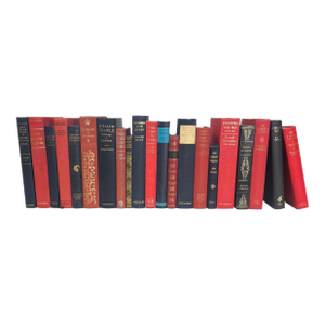 Decorative Books - Vintage Regency Books - Red and Navy Books by the Foot