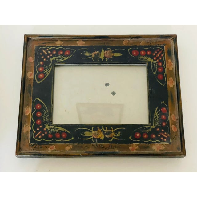Vintage Handpainted frame with butterflies.