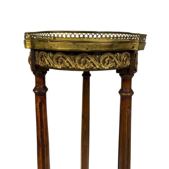 Metal French Louis XVI Pedestal Stand Table, 1880 For Sale - Image 7 of 7