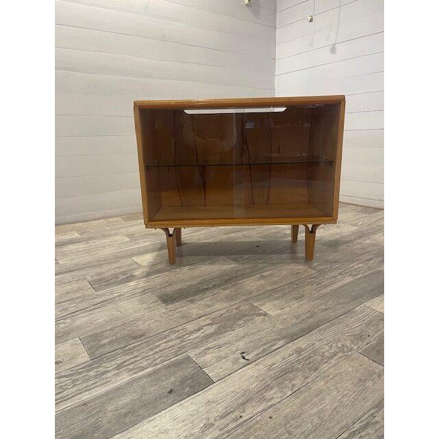 Glass Vintage Sideboard from Novy Domov with Glass Sliding Doors, 1970 For Sale - Image 7 of 7