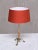 Red Edvard Hagman Table Lamp in Brass, Elm and Vermillion Shade, Sweden, 1940s For Sale - Image 8 of 12