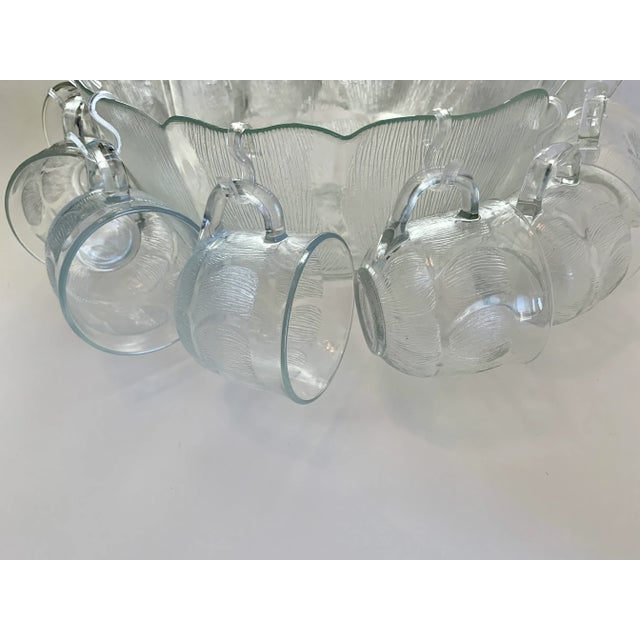 Vintage French Holiday Punch Bowl With 12 Punch Cups, and Ladle -14 Pieces For Sale - Image 4 of 10