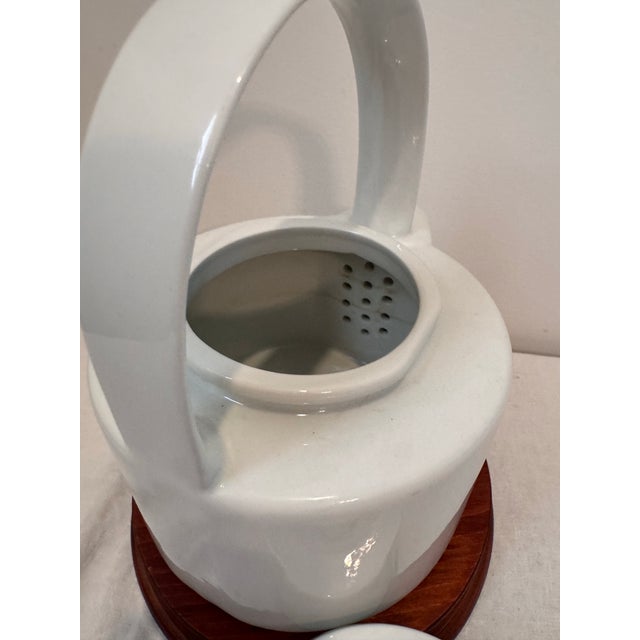 Mid 20th Century Mid Century Blanc De Chine Style Porcelain Tea Pot With Arched Handle For Sale - Image 5 of 9