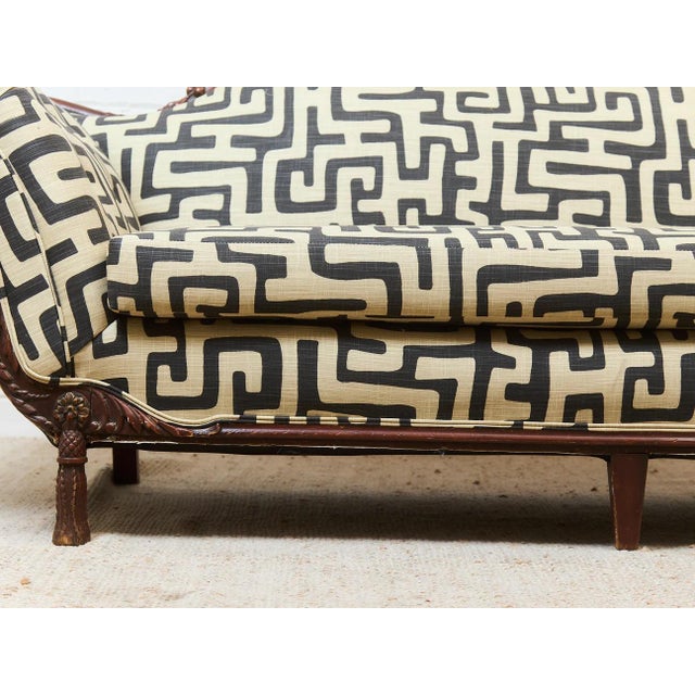 Vintage Victorian Chaise Lounge Sofa Carved Wood Frame For Sale - Image 10 of 12