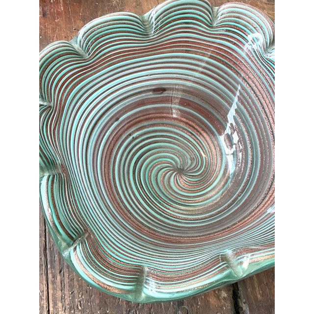 Vintage Murano Striped Glass Bowl For Sale - Image 9 of 12