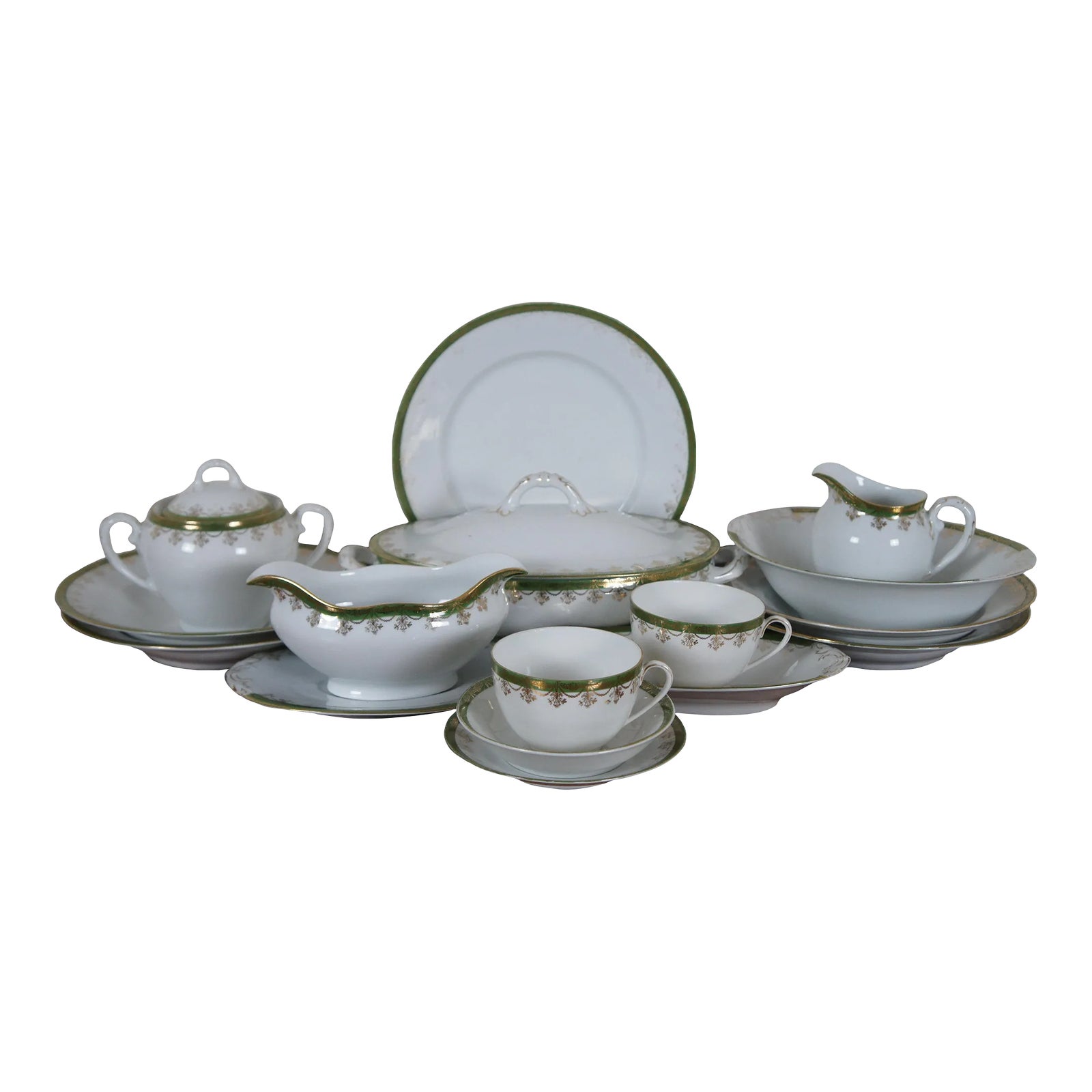 Antique Adolf Persch Ap Austria 18 Piece China Demitasse Tea