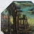 Textile Vintage Octagonal Oil Painting - Classical Roman Ruins Capriccio Landscape For Sale - Image 7 of 11
