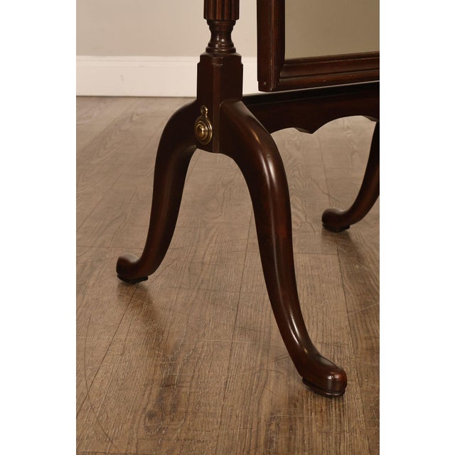 Brown Ethan Allen Georgian Court Cherry Cheval Floor Mirror For Sale - Image 8 of 18