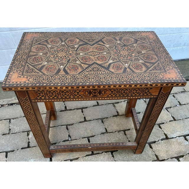 Pair of Vintage Moorish Style Inlaid Nesting Tables For Sale - Image 4 of 12