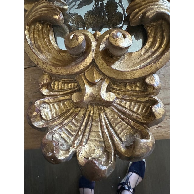 Mid 20th Century Regency Gold Floral Mirror With a Hollywood Past For Sale - Image 5 of 6