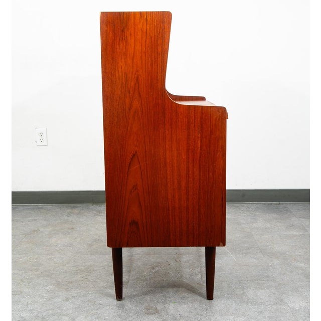 Mid-Century Modern Mid Century Danish Modern Secretary Desk Teak Pull Out Drawers Office Vintage Vg For Sale - Image 3 of 11