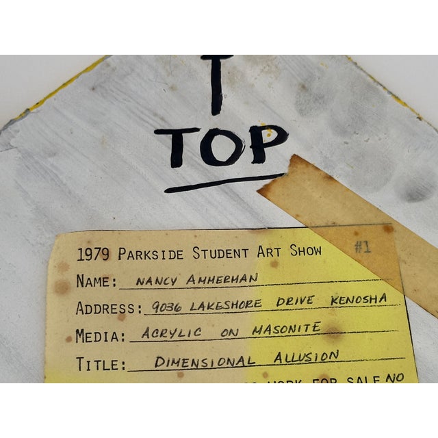 Blue Original 1970's Op Art Panel Painting For Sale - Image 8 of 10