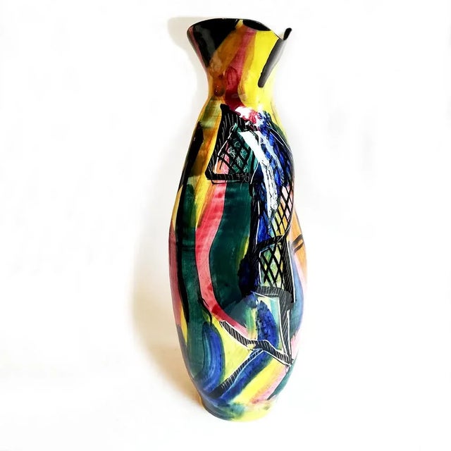 Mid-Century Italian Ceramic Vase from Titano R.S.M. For Sale - Image 4 of 14