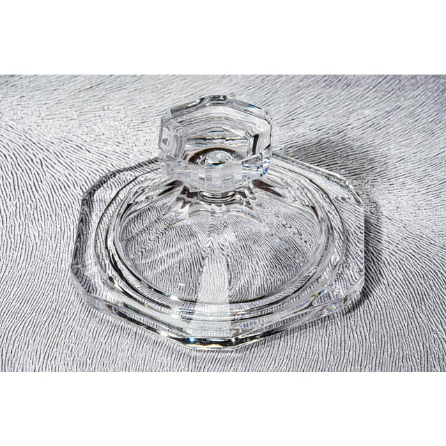 White Substantial Faceted Orrefors Sweden Crystal Biscuit Jar Designed by Olle Aberius Home Decor For Sale - Image 8 of 14