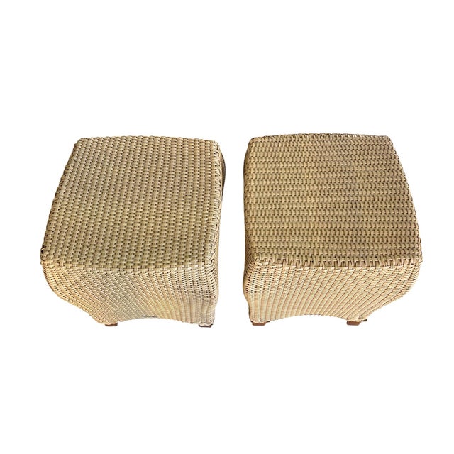 Early 21st Century Brown Jordan Fusion Side Tables, a Pair, High End Outdoor End Tables, Patio Furniture, Resin Weave For Sale - Image 5 of 10