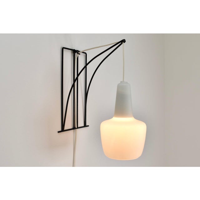 Modernist Wall Sconce Wire Metal Glass 1970s For Sale - Image 10 of 10