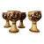 Mid-Century Stoneware Hand-Painted Wine Goblets- Set of 4 For Sale