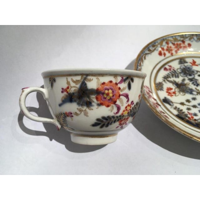 White, Red, Blue and Gold Porcelain Cup with Saucer, Vienna, Austria, Mid-19th Century, Set of 2 For Sale - Image 9 of 17