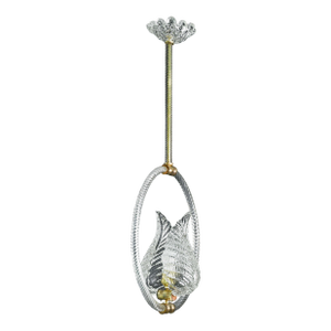 1940s Charming Transparent Art Decò Barovier E Toso Pendant Light Murano Glass