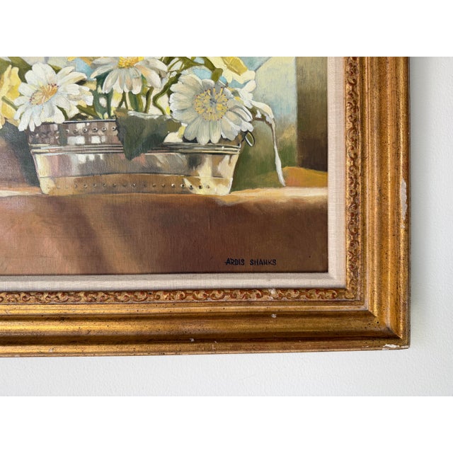 Brown 1970’s Ardis Shanks Impressionist Floral Still Life Oil on Canvas Painting, Framed For Sale - Image 8 of 11