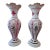 Antique Moser Bohemian Glass Birds Ruby Vases- a Pair For Sale